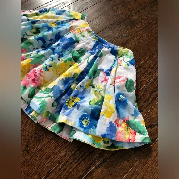 Polo Ralph Lauren Girls 5 Floral Pleated Sateen Mini Skirt w/Pockets - EUC! - Picture 4 of 12
